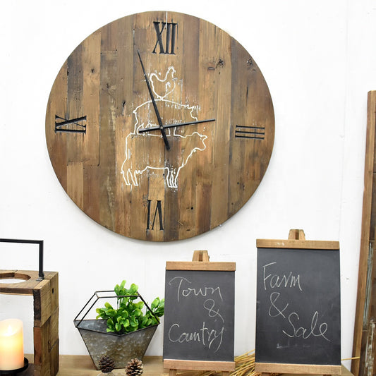 Farmhouse Wooden Wall Clock