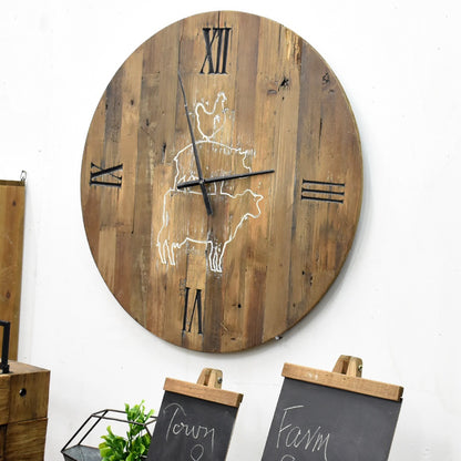 Farmhouse Wooden Wall Clock