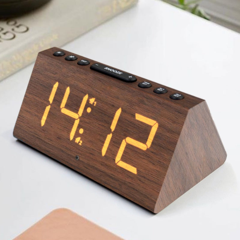 Modern LED Wooden Alarm Clock