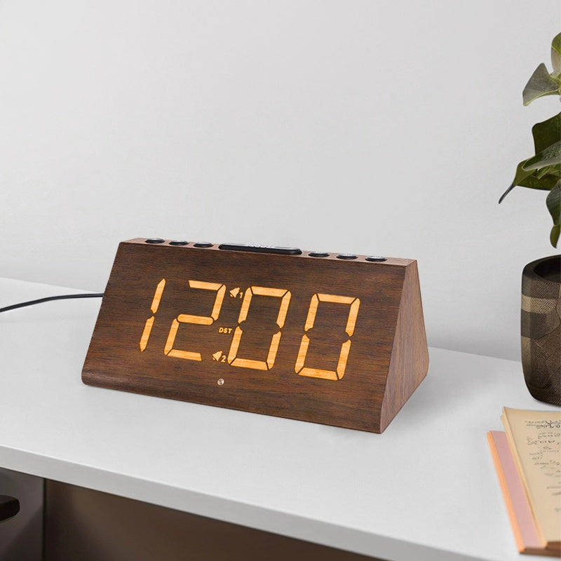 Modern LED Wooden Alarm Clock